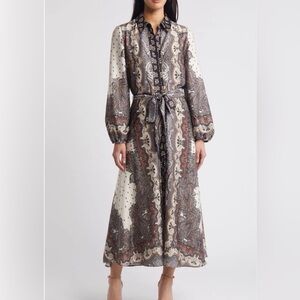 Julia Jordan Button Down Shirt Midi Dress Long Sleeve Office
